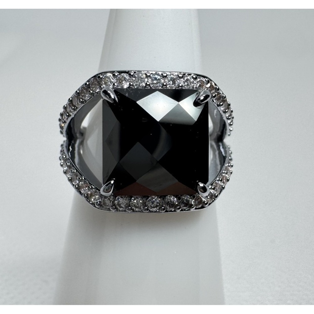 Bomb Party Untamed Entwined Desire Ring RG15949 Hematite Black Onyx CZ Size 5
